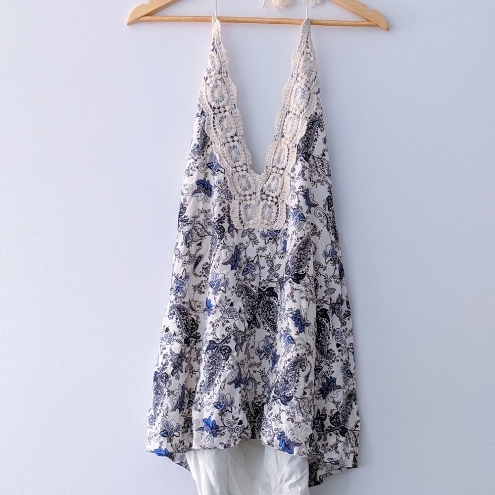 Paisley Backless Mini Dress.